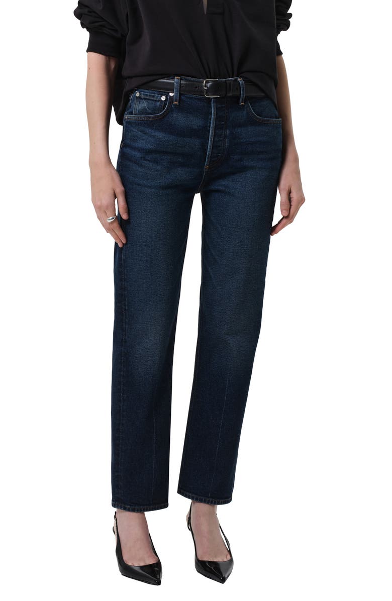 Citizens of Humanity Blaine High Waist Ankle Straight Leg Jeans, Main, color, Sutherland Dark