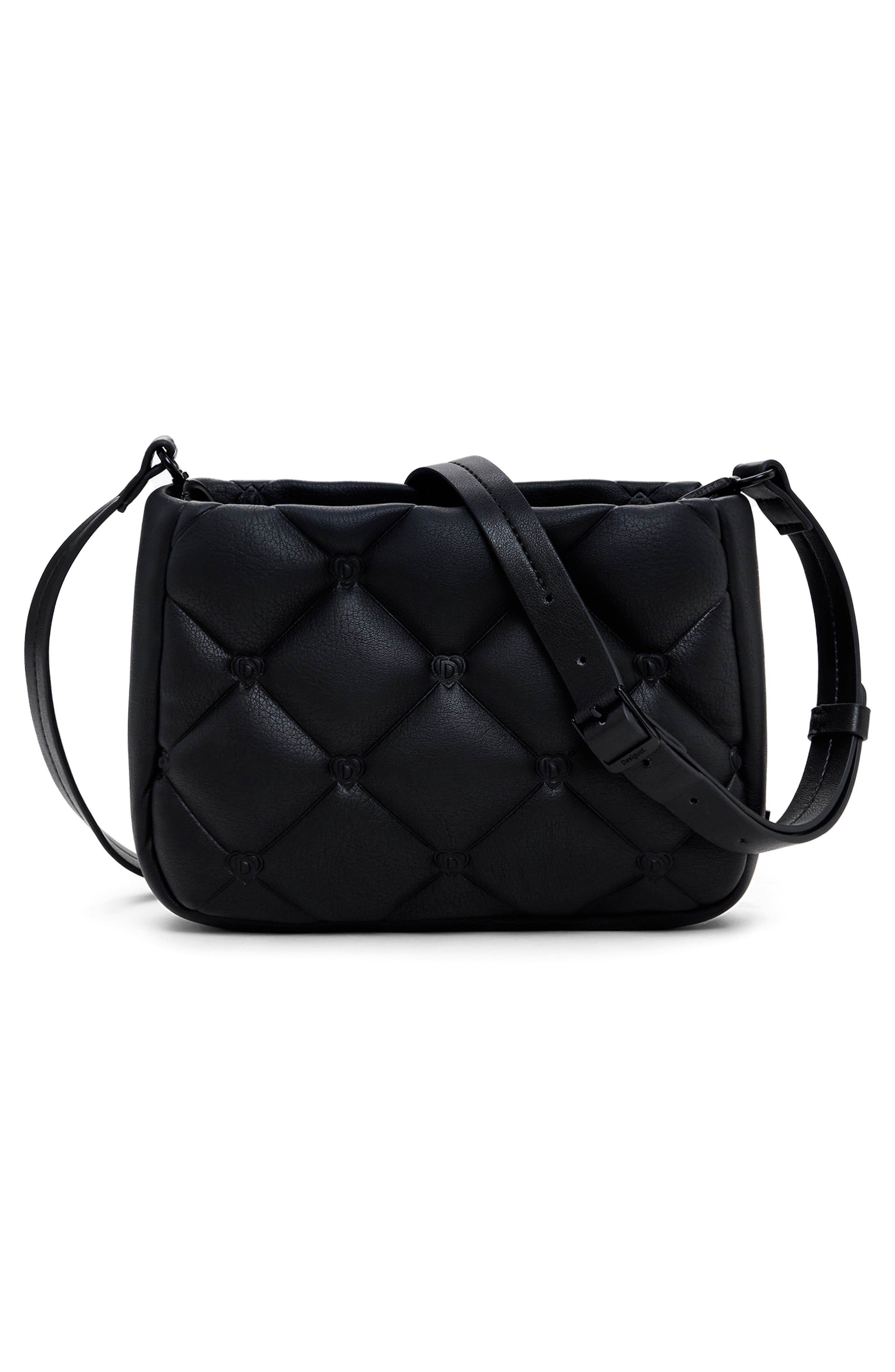 Desigual Quilted Faux Leather Handbag, Alternate, color, 