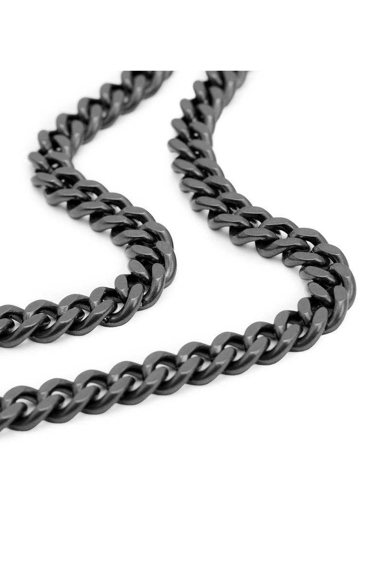 AllSaints Double Layered Carabiner Clip Necklace, Alternate, color, Two Tone