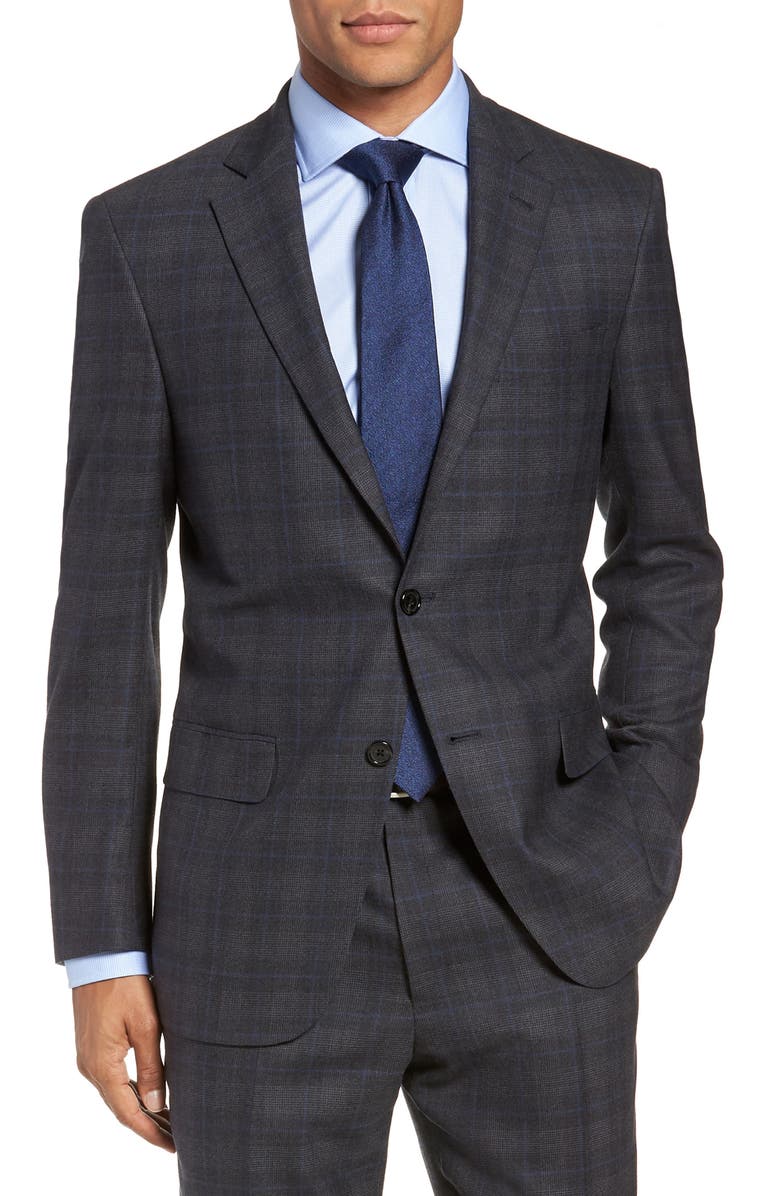 Hart Schaffner Marx New York Classic Fit Plaid Wool Suit, Alternate, color, 