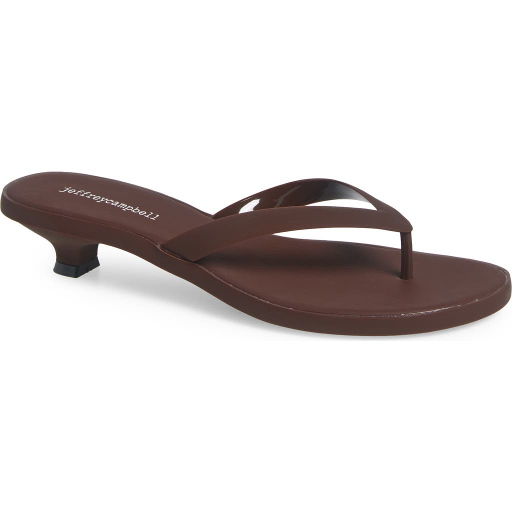 Jeffrey Campbell Lollipop Kitten Heel Sandal In Brown