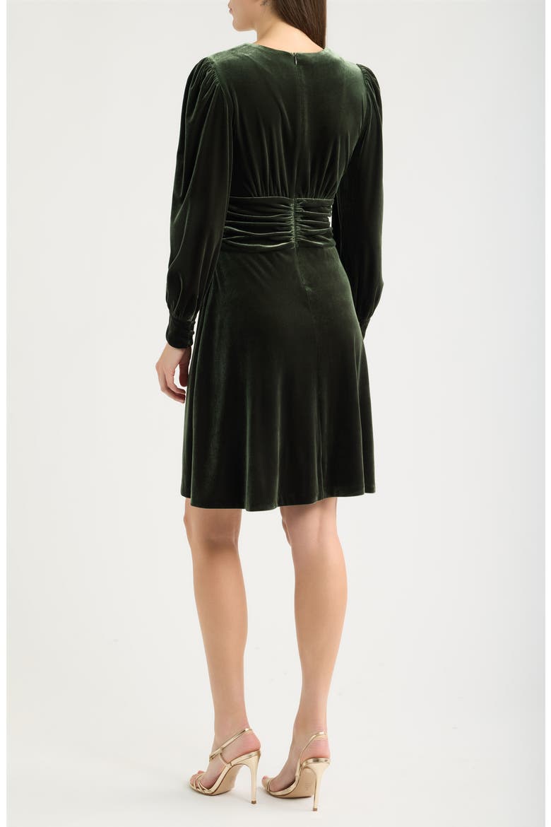 Twist Front Long Sleeve Velvet Dress, Alternate, color, MOS