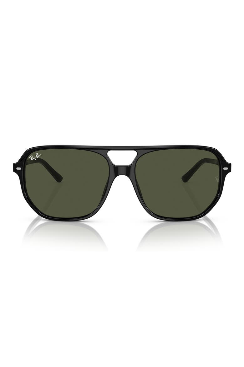 Bill One 57mm Sunglasses, Main, color, BLACK