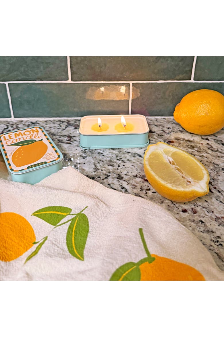 Lemon & Oyster Candle Set of 2, Alternate, color, Yellow