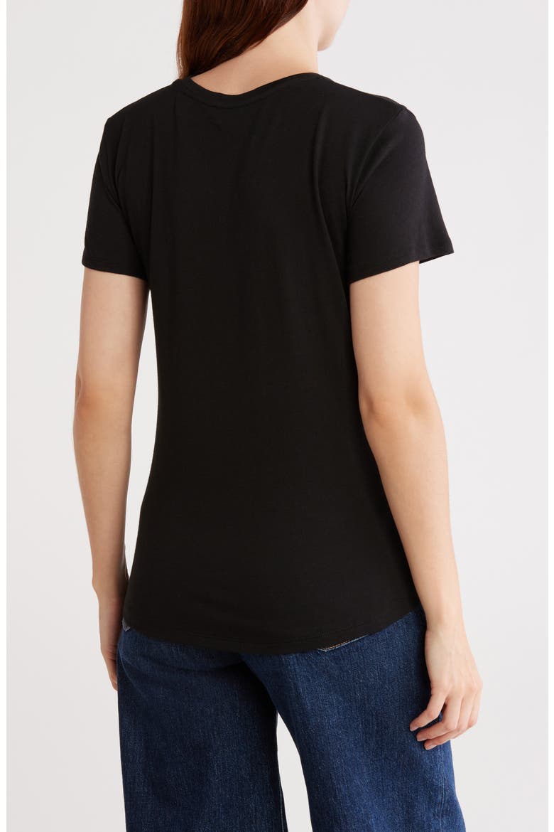 Crew Neck Shirttail T-Shirt, Alternate, color, BLACK
