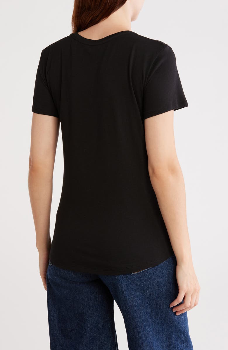 Vince Crew Neck Shirttail T-Shirt, Alternate, color, Black