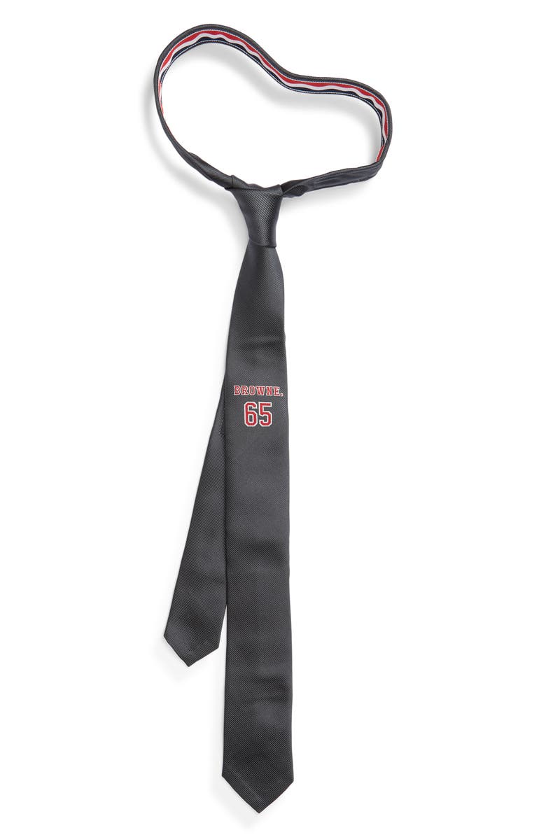 Thom Browne Classic Browne 65 Silk Tie, Main, color, Dark Grey