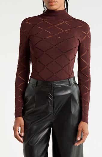 Seren Laser Cut Funnel Neck Knit Top