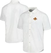 Tommy Bahama Men's Tommy Bahama White Iowa State Cyclones Coconut Point Palm Vista IslandZone Camp Button-Up Shirt