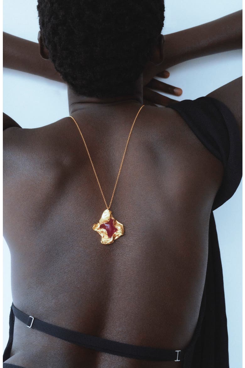 Resin Pendant Necklace, Alternate, color, PINK