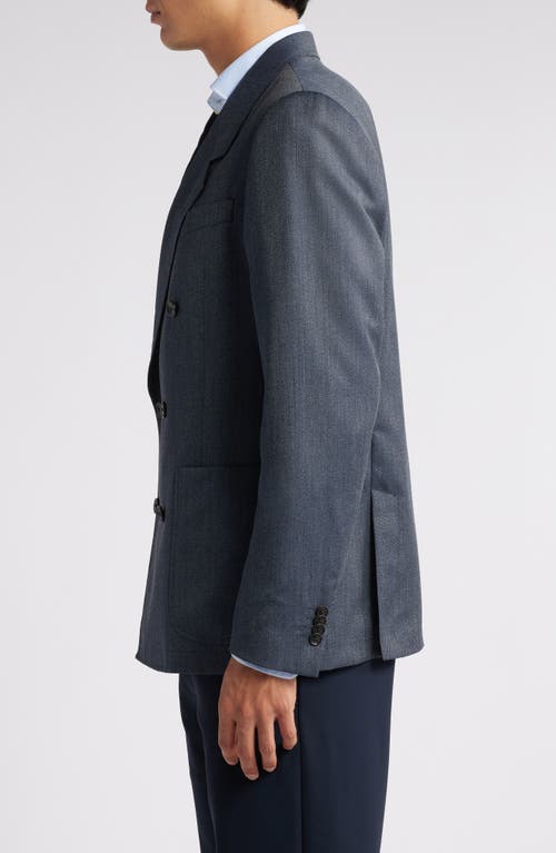 Tiger Of Sweden Jeen Wool Blend Double Breasted Sport Coat In Dusty Blue