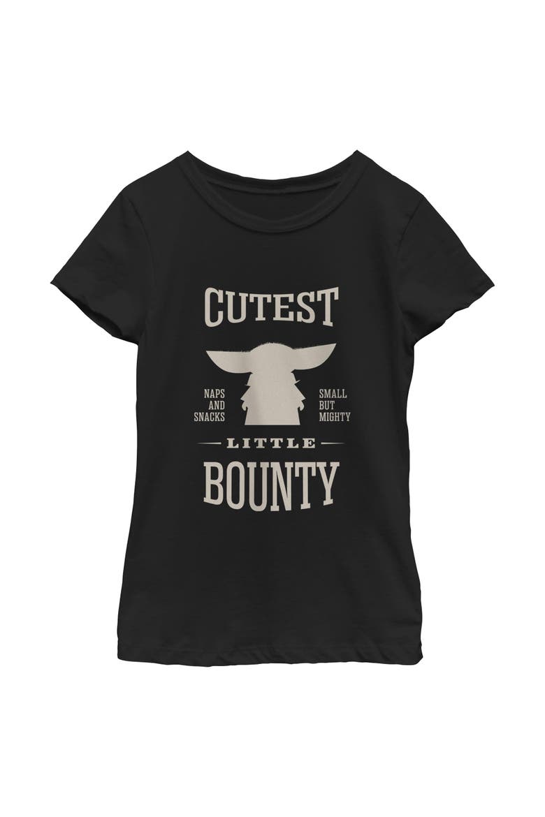 Girls Star Wars The Mandalorian and Grogu Cutest Little Bounty T Shirt, Main, color, Black