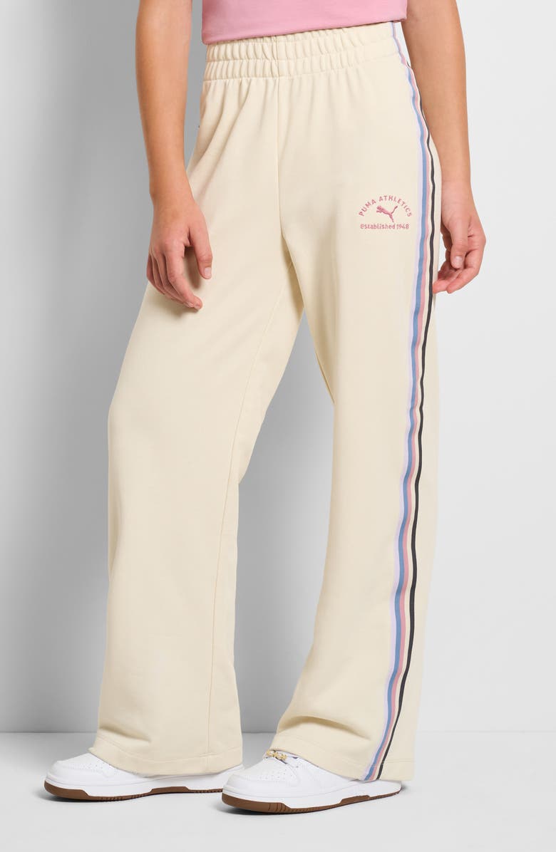 PUMA Kids' Stripe Wide Leg Pull-On Pants, Alternate, color,