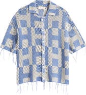 HONOR THE GIFT Fringe Open Stitch Button-Up Shirt
