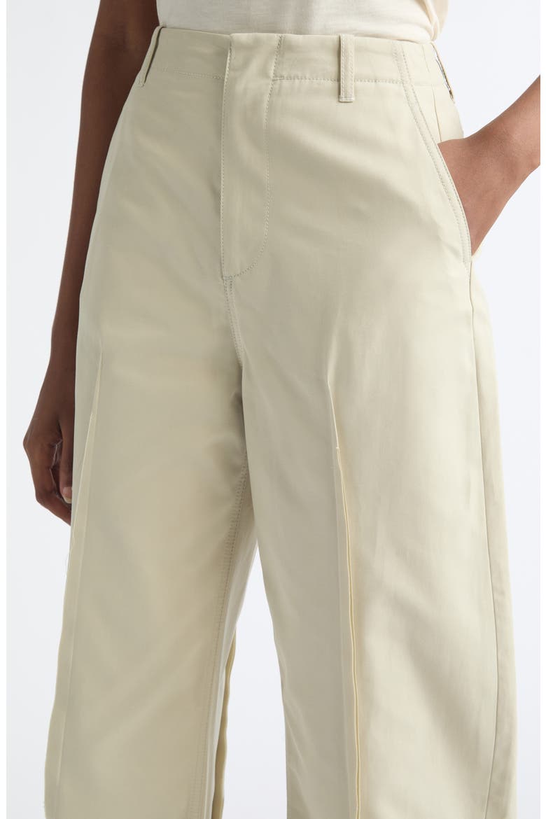 Wide Leg Cotton Twill Pants, Alternate, color, ECRU