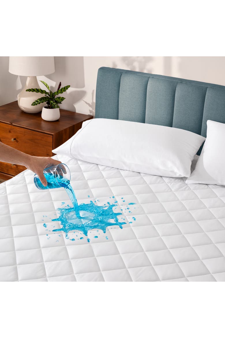 Quilted Waterproof Mattress Protector - Split Head King, Alternate, color, White