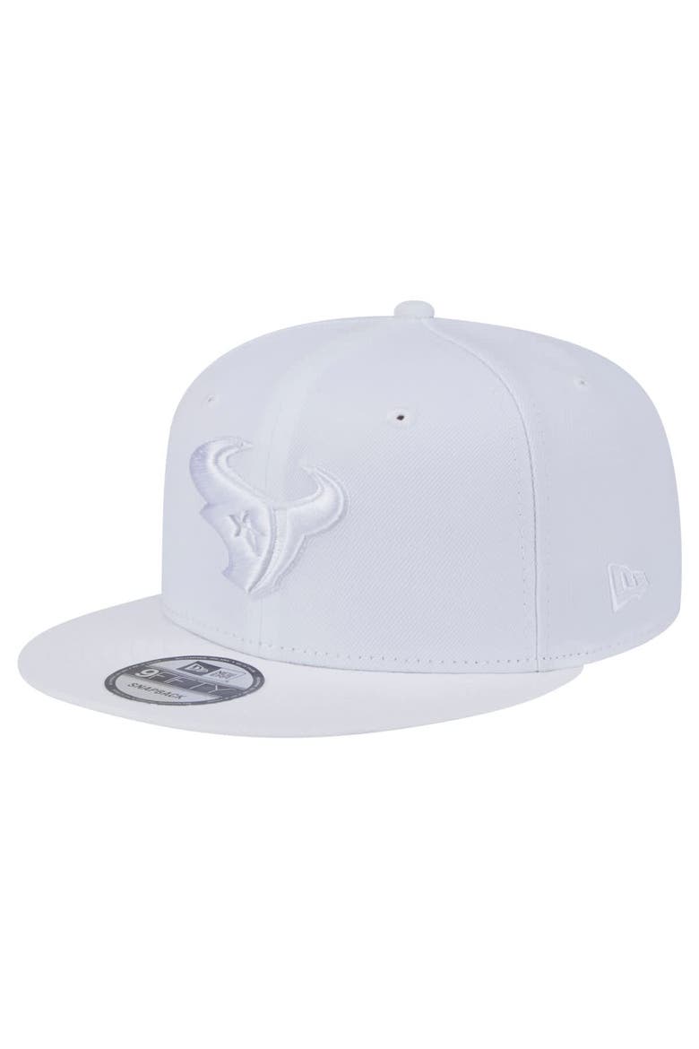 Men's New Era Houston Texans Main White on White 9FIFTY Snapback Hat, Main, color, White