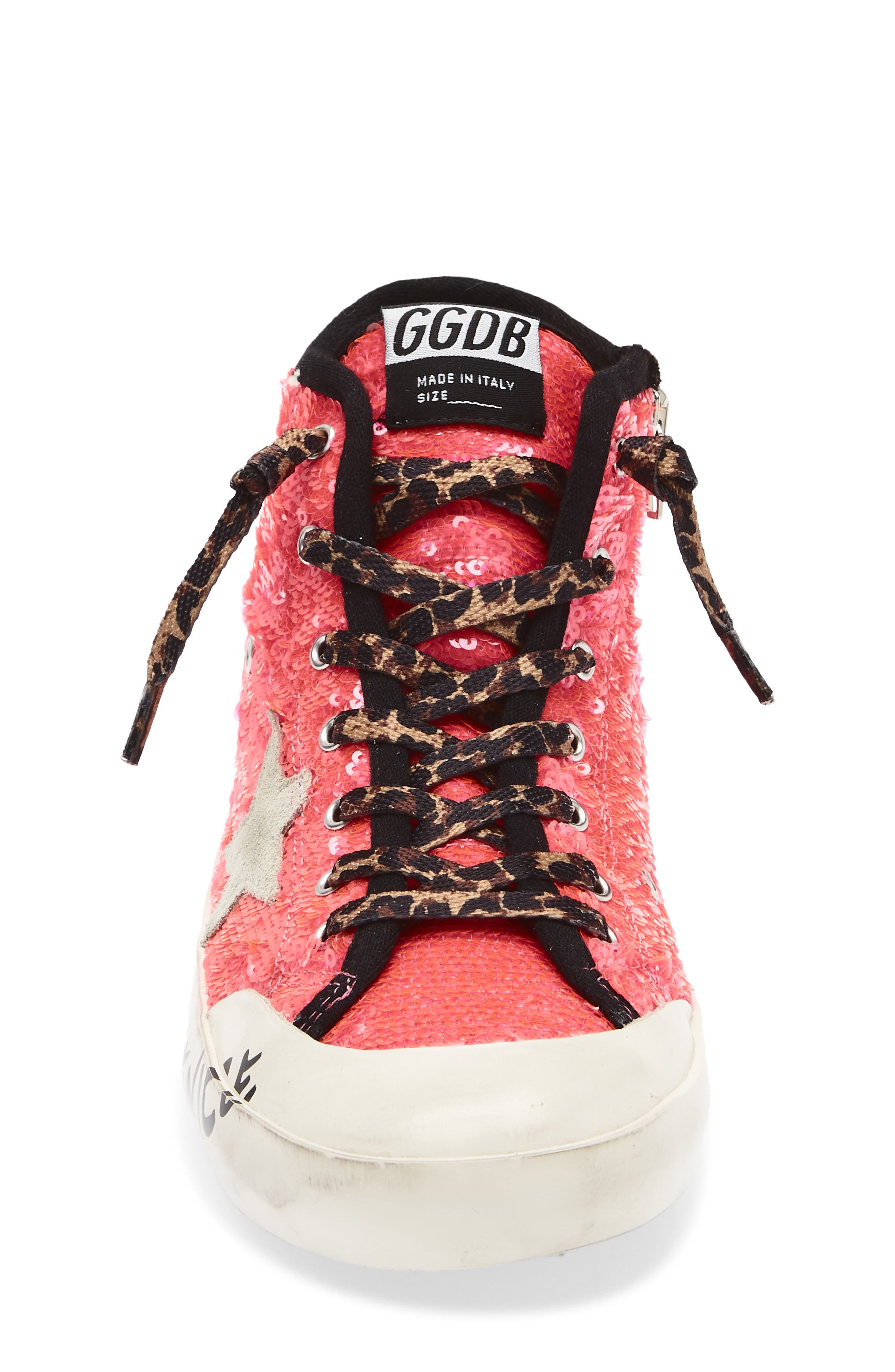 Golden Goose Kids' Francy Penstar Sequin High Top Sneaker, Alternate, color, Pink Fluo/ Ice/ Silver