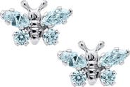 Mignonette Butterfly Birthstone Sterling Silver Earrings