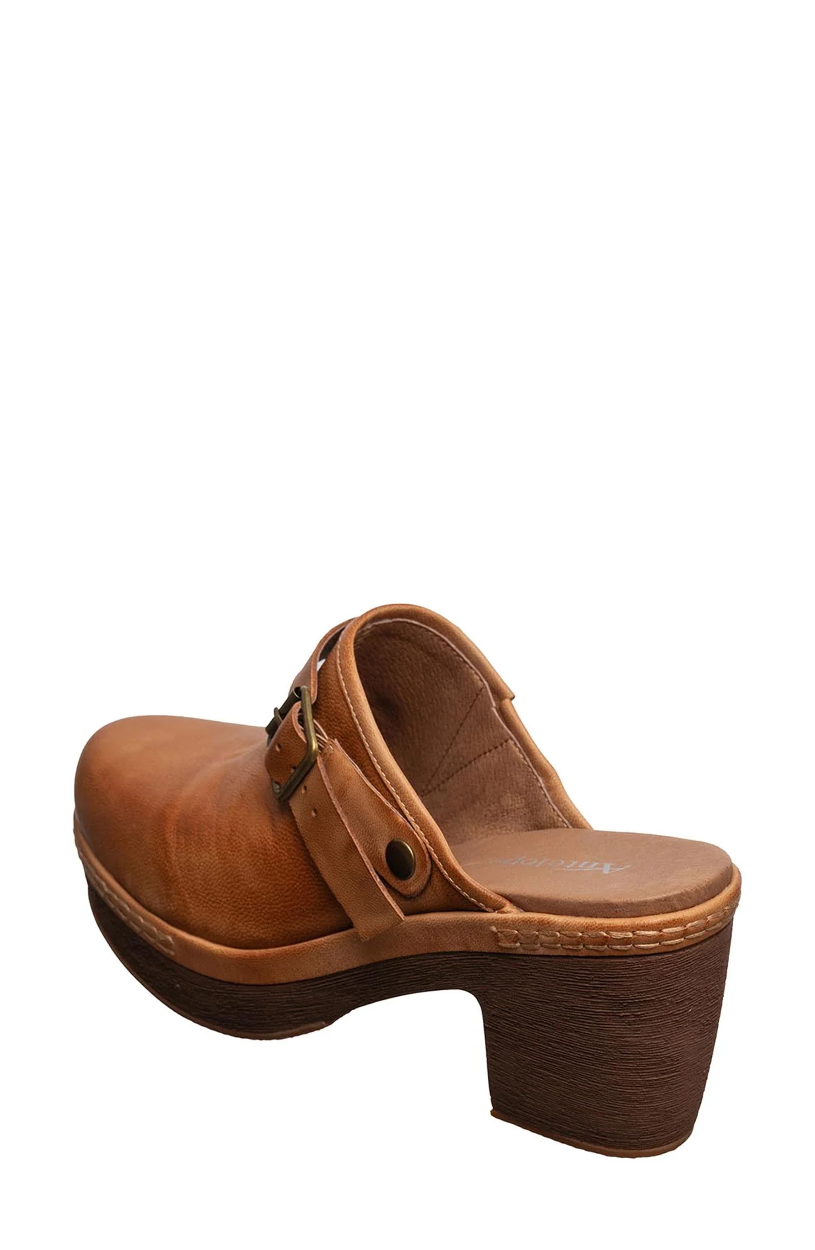 ANTELOPE Sabella Buckle Leather Mule, Alternate, color, Taupe