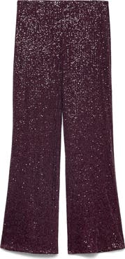 MANGO Wide Leg Sequin Pants