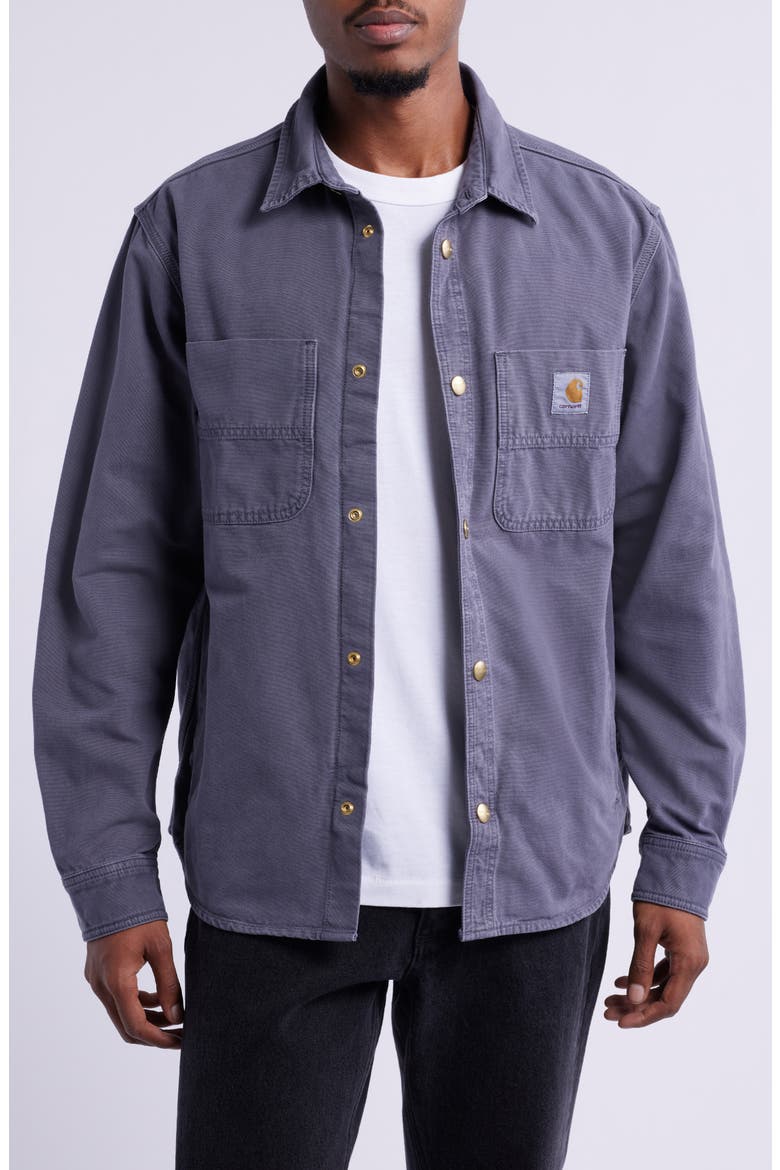 Conro Cotton Canvas Shirt Jacket, Main, color, GRAPHITE
