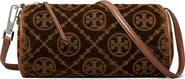 Tory Burch T Monogram Flocked Velvet Cylinder Shoulder Bag