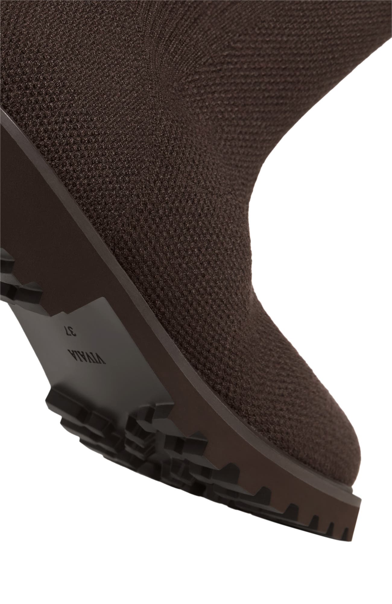 Filipa Round-Toe Stretchy Wool Knee-High Boots, Alternate, color, Dark Chocolate