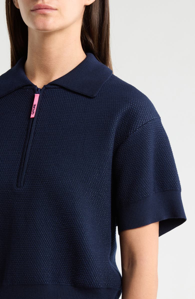 G/FORE Merino Wool Blend Short Sleeve Quarter Zip Sweater, Alternate, color, Twilight