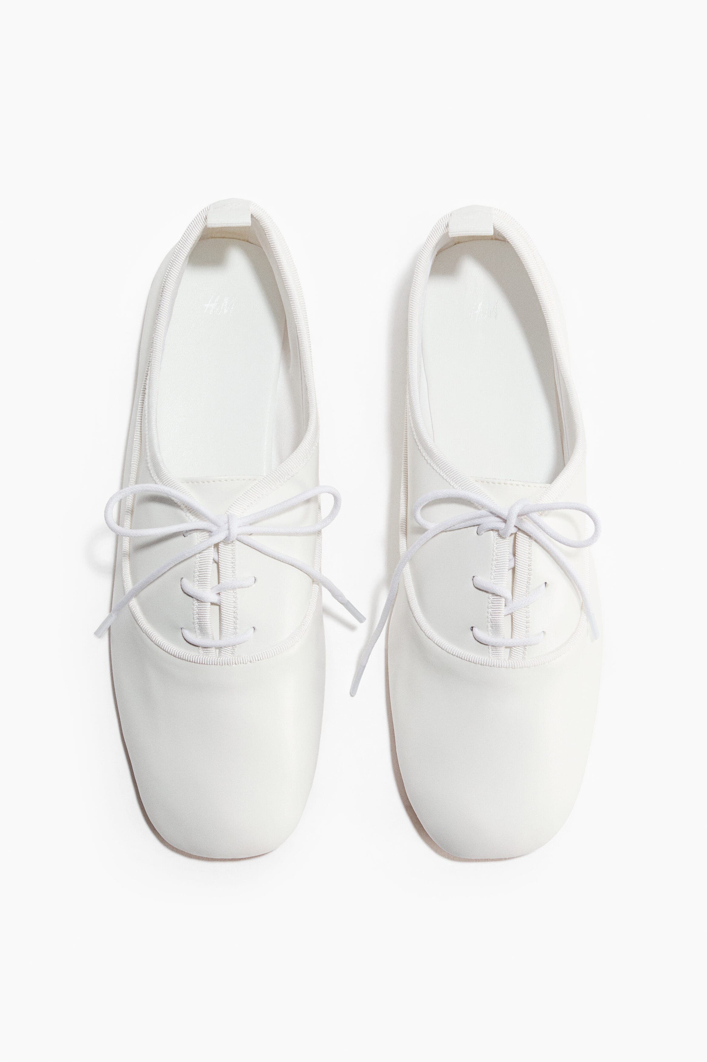 Lace-up Ballet Flats, Main, color, White