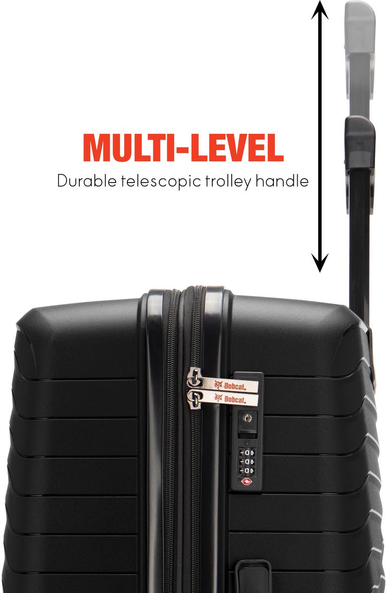 Bobcat Excavator 3 Piece Expandable Spinner Luggage Set with TSA Lock, Alternate, color, Black