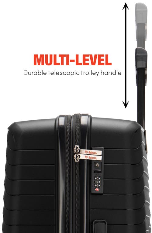 Bobcat Excavator 3 Piece Expandable Spinner Luggage Set With Tsa Lock In Black