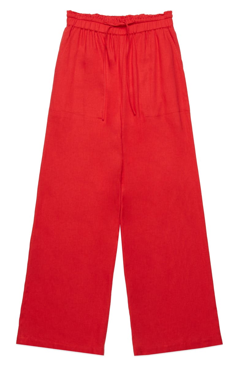 DELUC Roxa Tie Waist Wide Leg Pants, Alternate, color, 