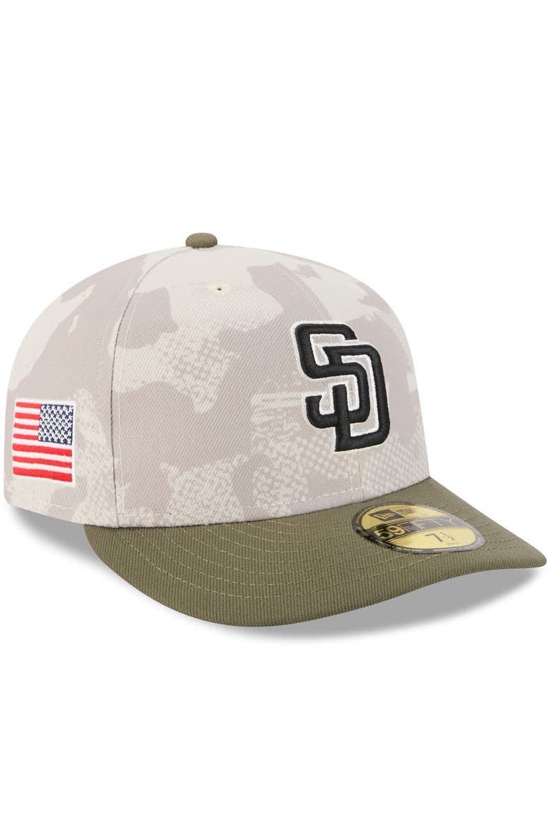 Men's New Era Light Beige/Olive San Diego Padres 2025 Armed Forces Day 59FIFTY Fitted Hat, Alternate, color, Light Beige