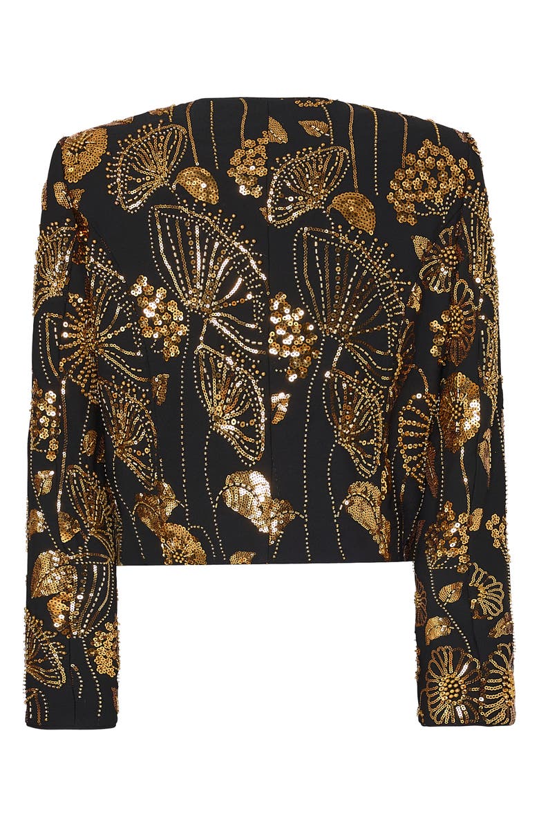Milly Phoebe Floral Field Sequin Jacket, Alternate, color, 
