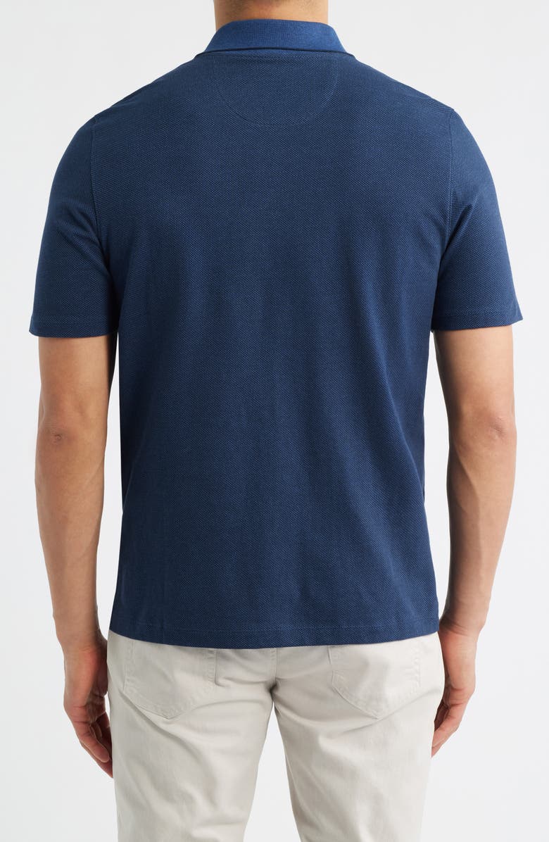 Johnston & Murphy Tonal Bird's Eye Knit Polo, Alternate, color, Navy Birdseye