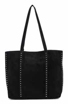 Faux Suede Tote with Pouch