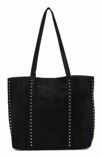 Faux Suede Tote with Pouch