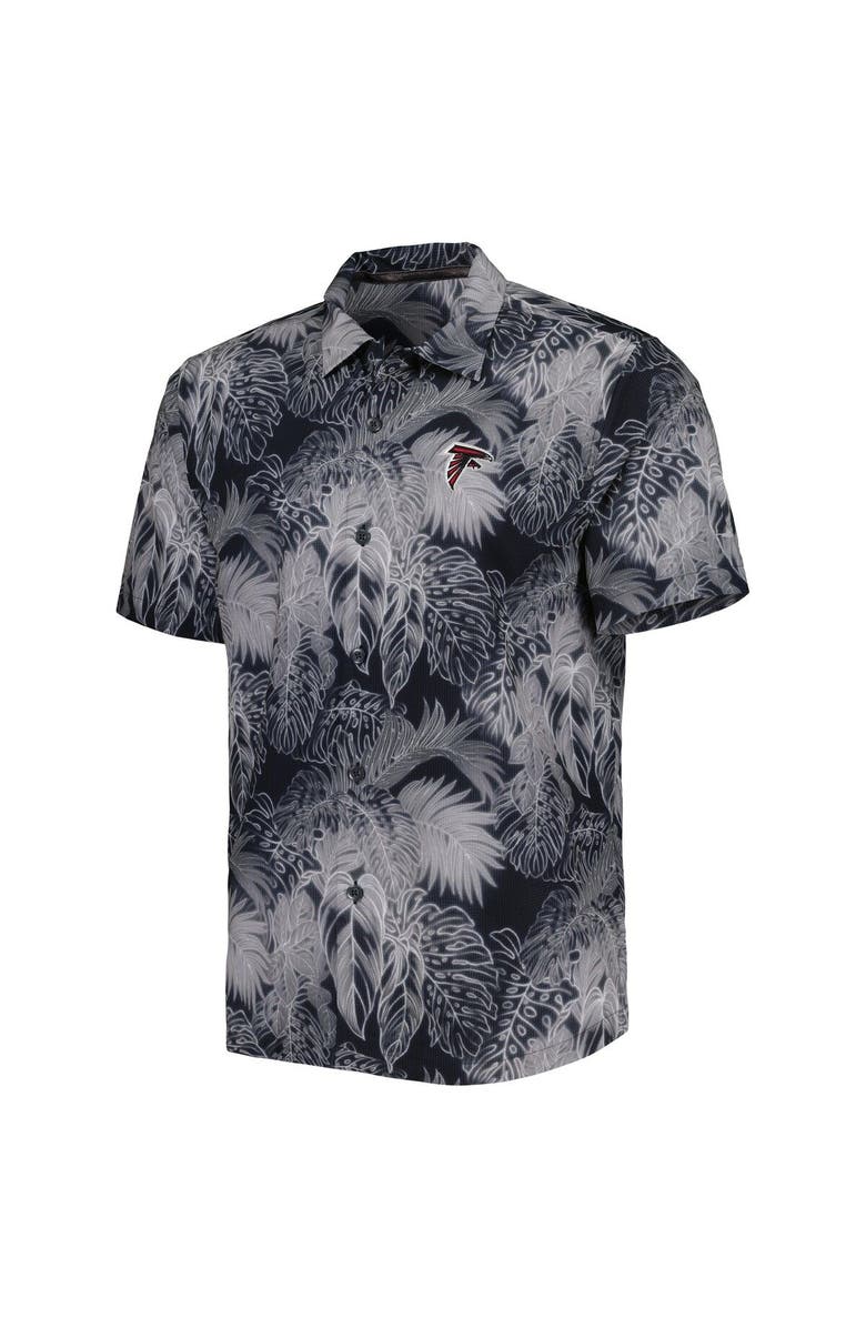 Tommy Bahama Men's Tommy Bahama Black Atlanta Falcons Coast Luminescent Fronds Camp IslandZone Button-Up Shirt, Alternate, color, Black