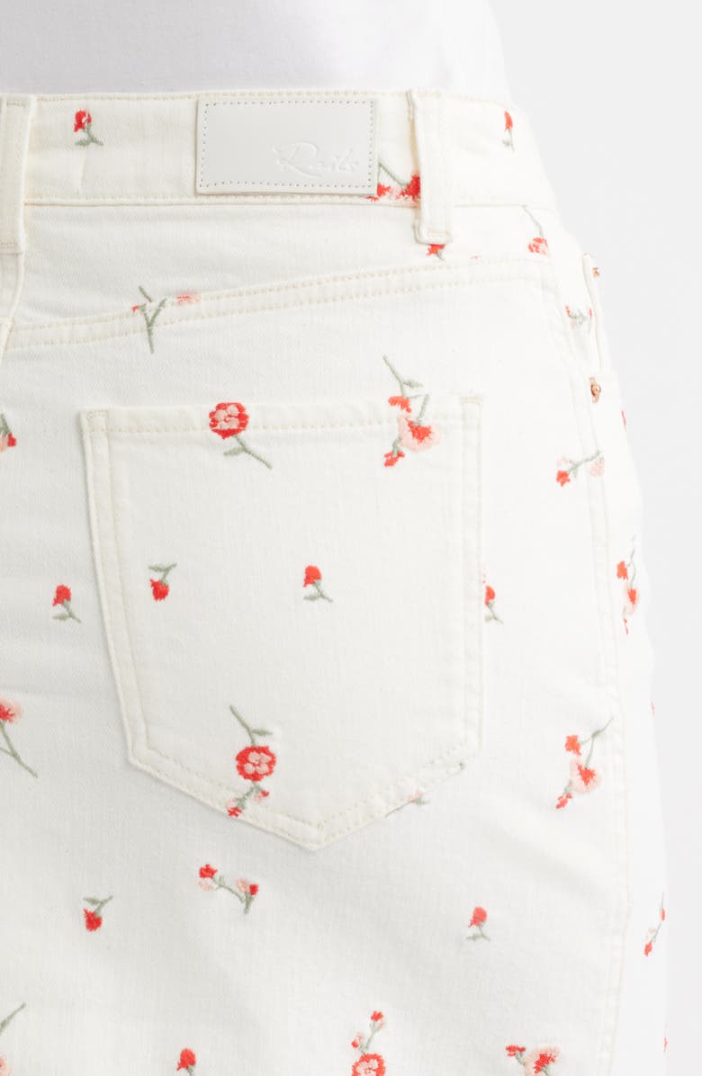Rails Burbank Floral Embroidered Denim Miniskirt, Alternate, color, Ecru Romantic Floral