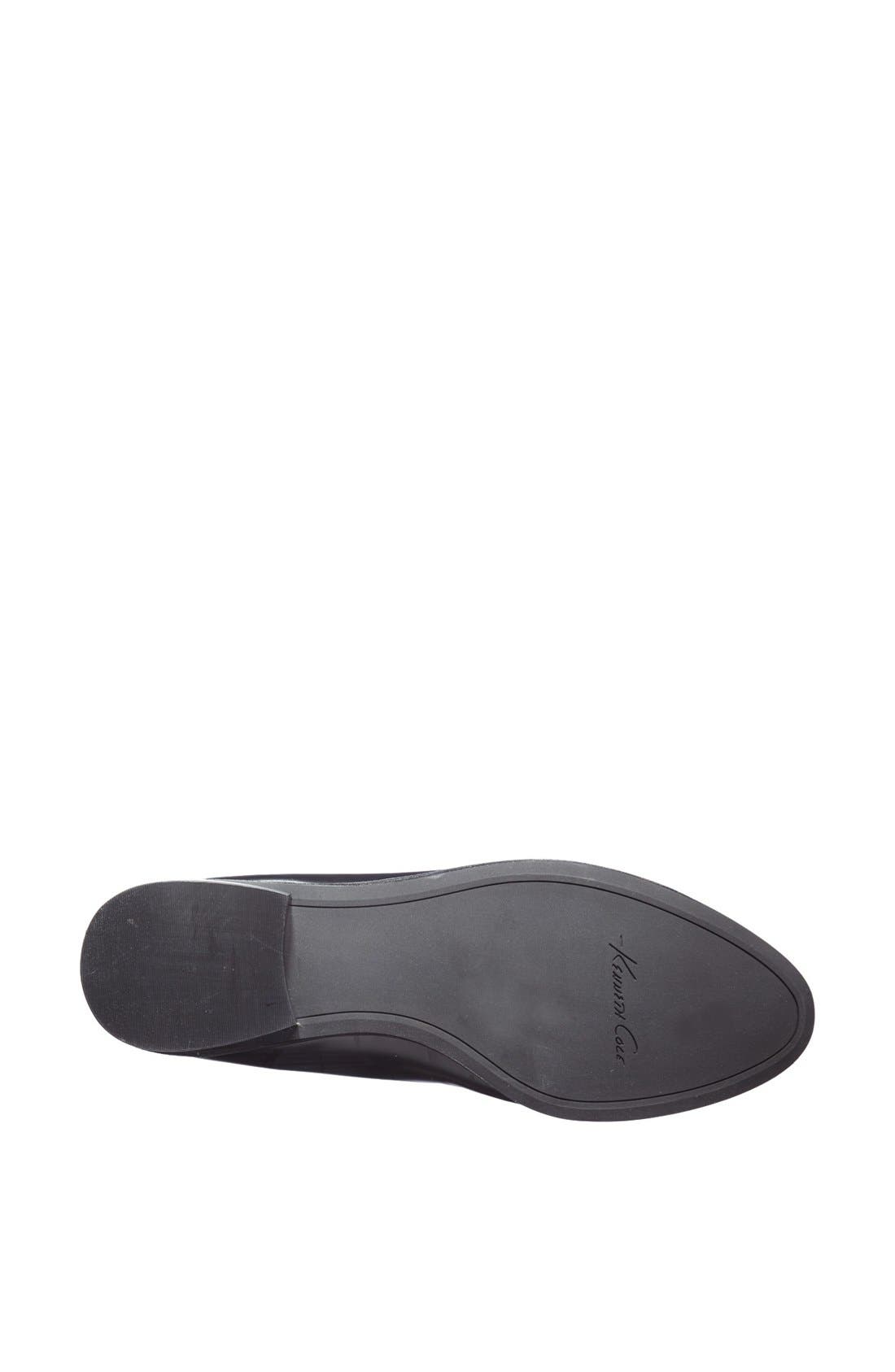'Hudson' Leather Flat, Alternate, color, BLACK/ WHITE