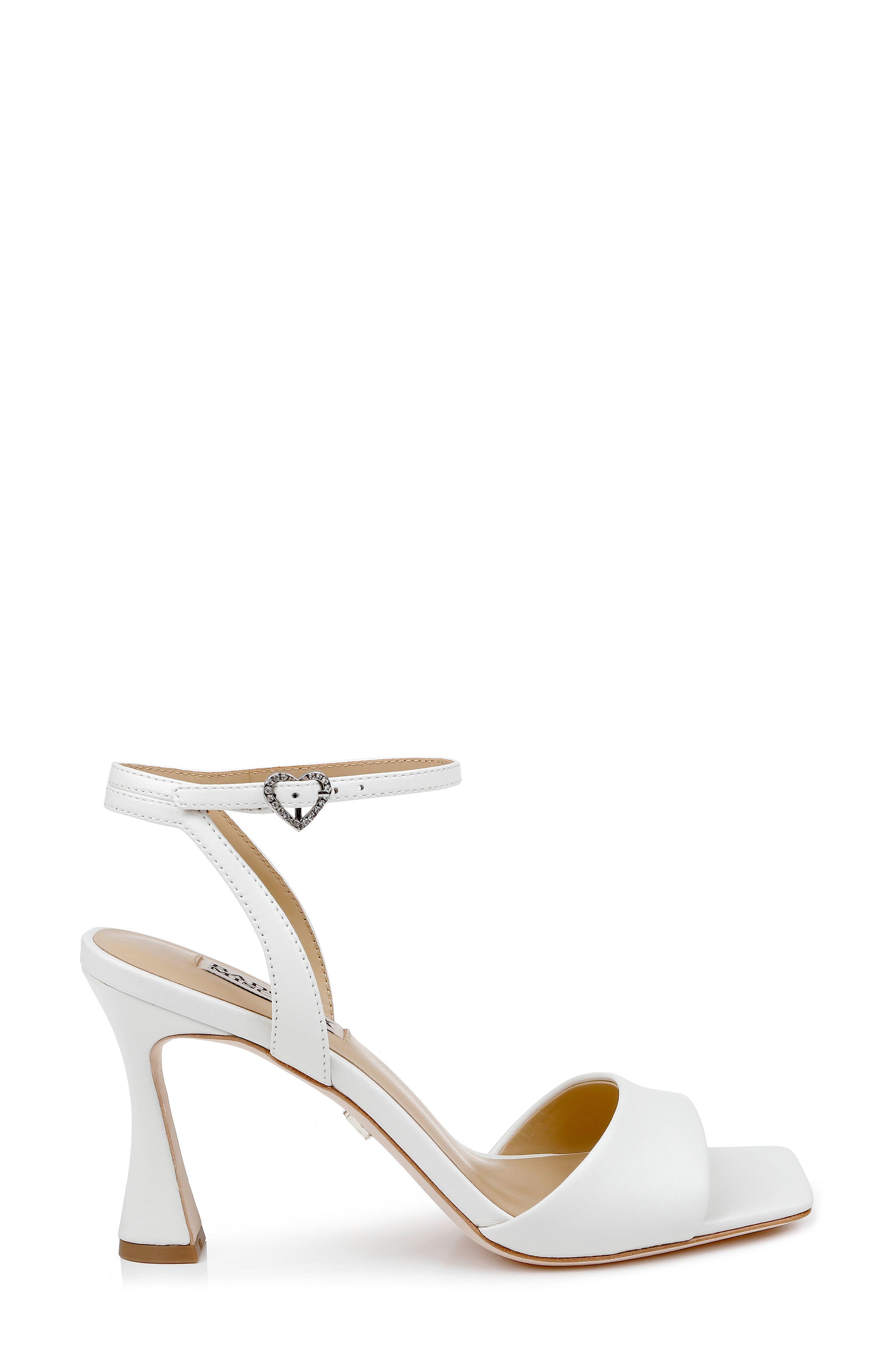 Badgley Mischka Collection Cady Ankle Strap Sandal, Alternate, color, Whiteleath