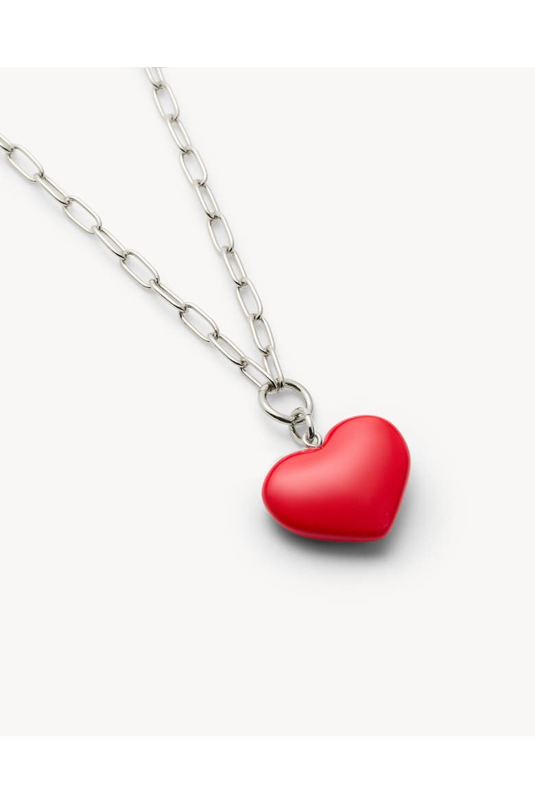 Mini Heart Pendant Necklace, Alternate, color, Ruby