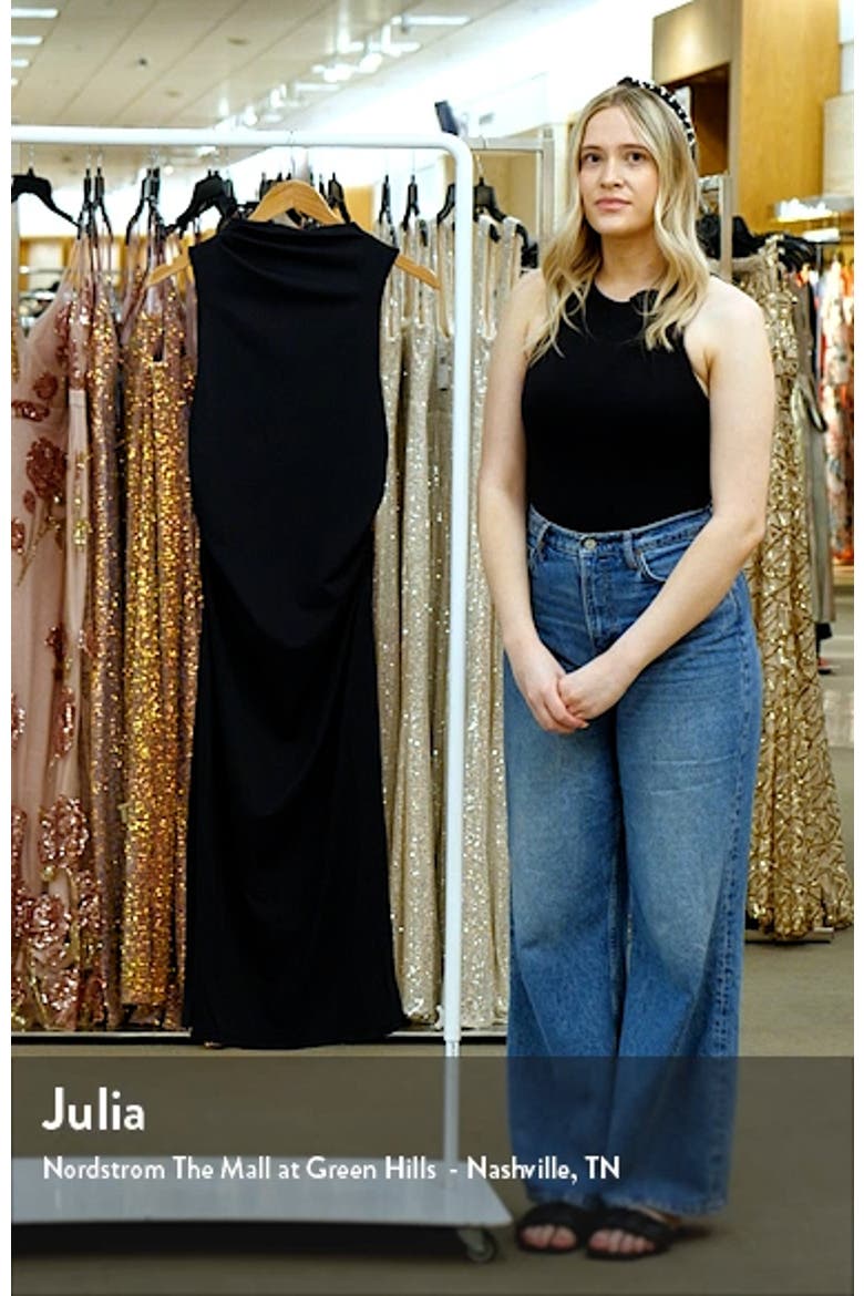 Funnel Neck Sleeveless Midi Dress video