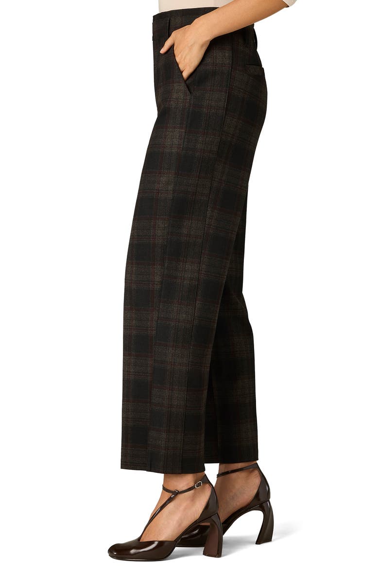 Teagan Skyrise Plaid Ankle Straight Leg Trousers, Alternate, color, BLACKBERRY MULTI
