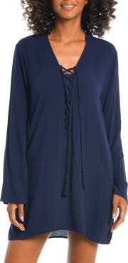 La Blanca V-Neck Cover-Up Tunic Dress