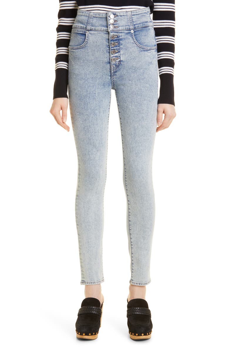 Veronica Beard Katherine Corset Skinny Jeans, Main, color, Vail