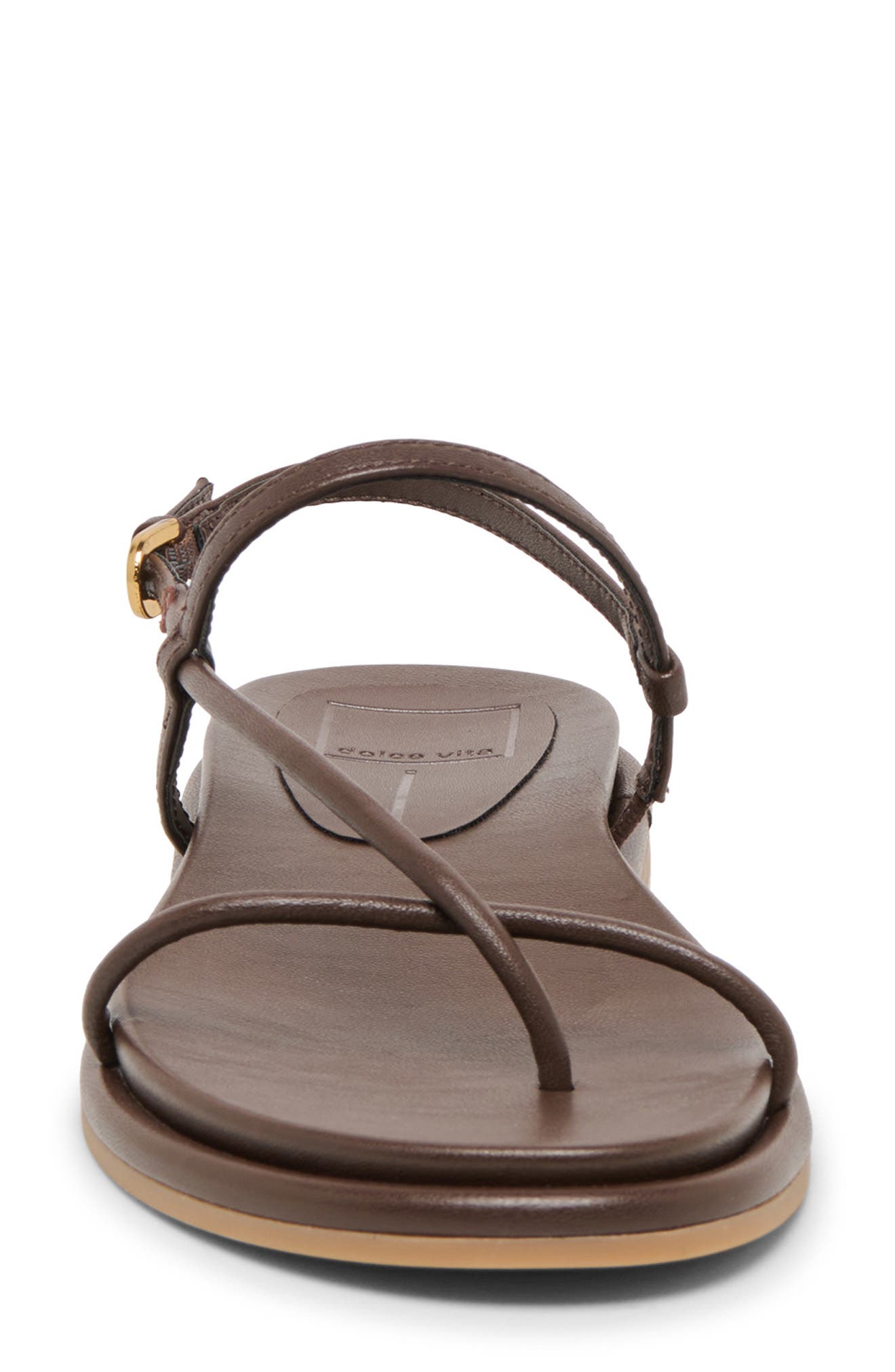 Dom Strappy Sandal, Alternate, color, DARK BROWN LEATHER