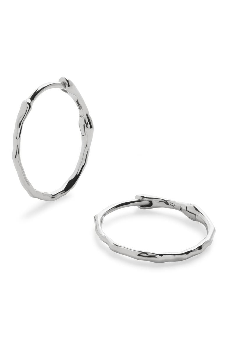 Siren™ Small Hoop Earrings, Main, color, 14K SOLID WHITE GOLD