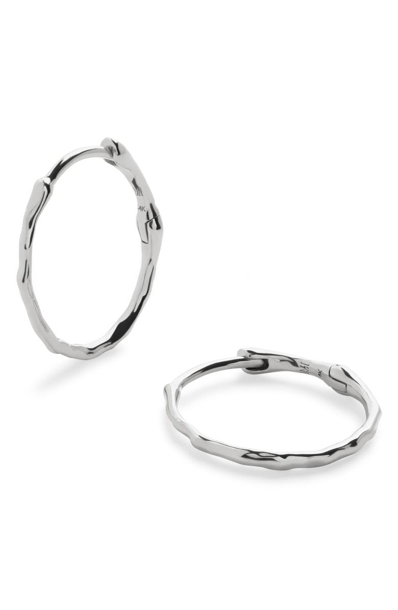 Monica Vinader Small Siren Hoop Earrings, Main, color, 14K Solid White Gold